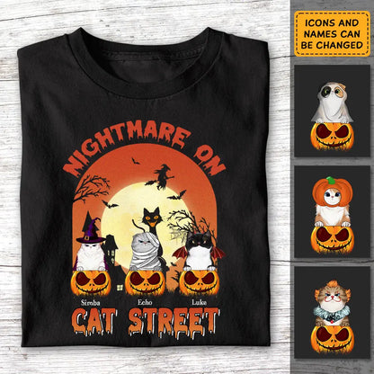 Nightmare On Cat Street - Personalized T-Shirt - Halloween TS - PT3881
