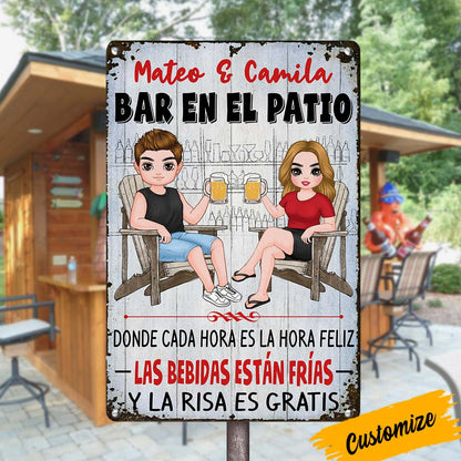 Personalized Couple Spanish Patio Metal Sign JR153 85O36